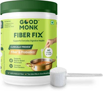 Good Monk Fiber Fix | Constipation & Gas Relief | Fiber & Probiotic | Isabgol Free Powder