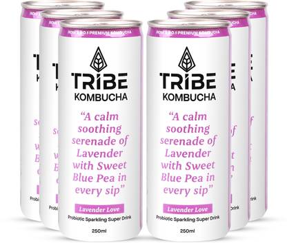 Tribe Kombucha Naturally Sparkling Herbal Probiotic Super Drink | Detox - Antioxidant Lavender Love Drink