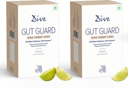 DIVE Gut Guard Kids Tummy Care | Probiotics | Boost your child's gut health Lime Flavoured Powder