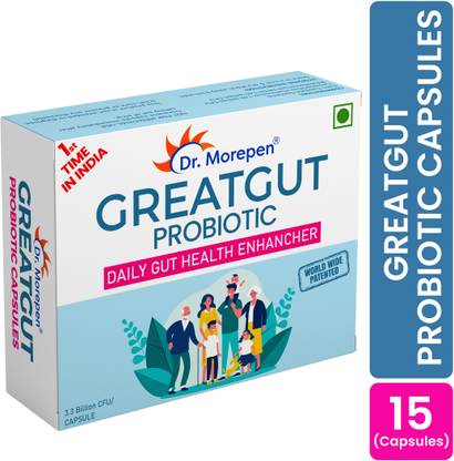 Dr. Morepen Greatgut Probiotic Capsule | For Digestive Health, Gut Flora N/A Capsules