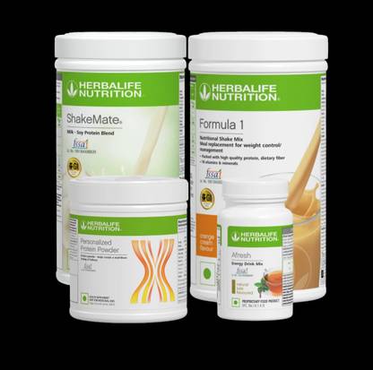 Herbalife Nutrition FORMULA 1 SHAKE ORANGE-PROTEIN POWDER 200GM,AFRESH TULSI AND SHAKEMATE COMBO ORANGE, TULSI Powder