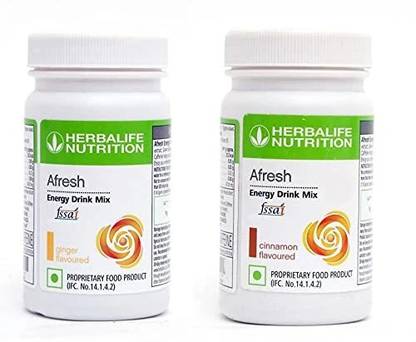 HERBALIFE Afresh Energy Drinks Mix Ginger + Cinnamon Flavour (1+1) Energy Drink GINGER, CINEMON, PROBIOTIC DRINK Powder