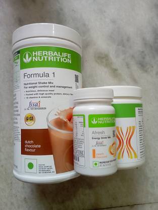Herbalife Nutrition F1 SHAKE CHOCOLATE FLAVOUR, PROTIEN POWDER AND PEACH AFRESH chocolate, soy, peach Powder