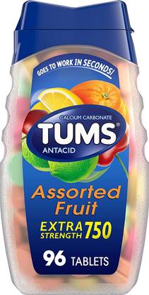 Tums Extra Strength Antacid Tablets for Chewable Assorted Fruit Tablet