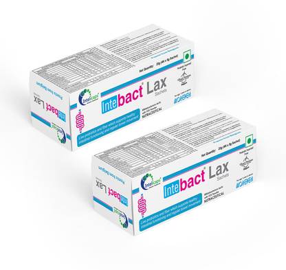 Dr. Morepen INTEBACT LAX| Probiotic Supplement for Gut Health - 4 Sachets Unflavoured Powder