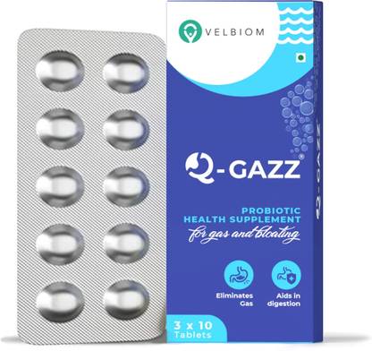Velbiom Q-Gazz | Helps in Gas, Bloating and Indigestion Tablet