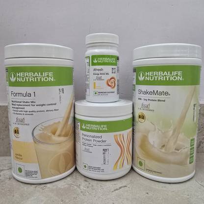HERBALIFE WEIGHT LOSS COMBO F-1 VANILLA SHAKE,PROTEIN 200GM,AFRESH LEMON OR SHAKEMATE (VANILLA ,LEMON) Powder