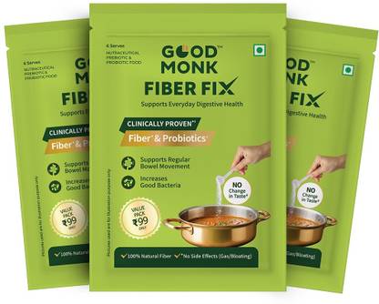 Good Monk Fiber Fix – Supports Digestive Health with Clinically Proven Fiber & Probiotics Powder