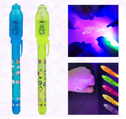 mapperz Invisible Ink Pen with Uv Light Spy Pens Magic Marker for Secret Message PC-2