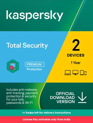 Kaspersky 2 PC 1 Year Total Security (Email Delivery - No CD)