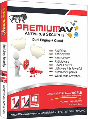 PremiumAV 10 PC 1 Year Anti-virus Compatible with Windows (Email Delivery - No CD)