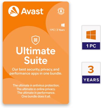 Avast Total Securtiy 1 PC 3 Years Total Security Compatible with Windows (Email Delivery - No CD)