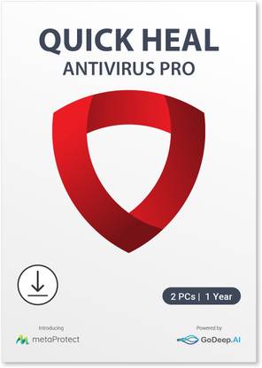 QUICK HEAL 2 PC PC 1 Year Anti-virus (Email Delivery - No CD)