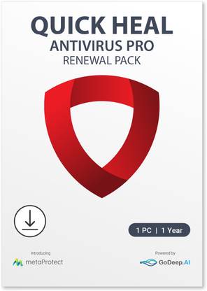 QUICK HEAL Renewal 1 PC PC 1 Year Anti-virus Compatible with Windows (Email Delivery - No CD)