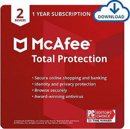 McAfee Total Protection (Windows / Mac / Android / iOS) 2 Device + 1 Device, 1 Year (Single Key)