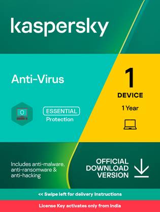 Kaspersky New Subscription 1 PC PC 1 Year Anti-virus (Email Delivery - No CD)