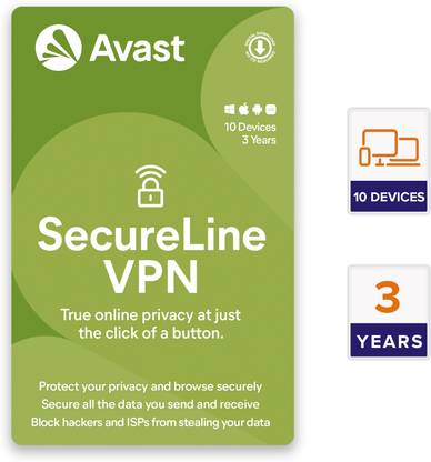 Avast VPN Security 10 Devices PC (PC, Mac, Android & iOS) 3 Years VPN Security (Email Delivery - No CD)