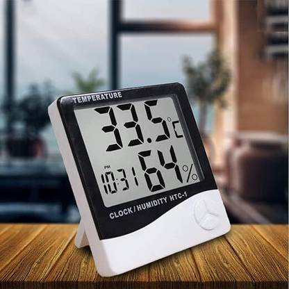 MCP HTC-1 Digital Room Thermometer LCD Digital DIsplay With Clock Features For Home Thermometer