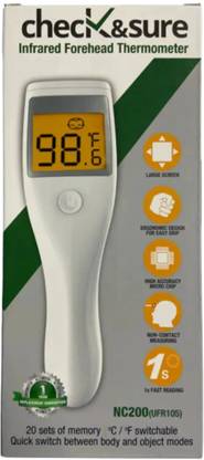 PREQURE Chek and sure infrared forhead thermometer with 1 year warranty Forhead thermometer Thermometer