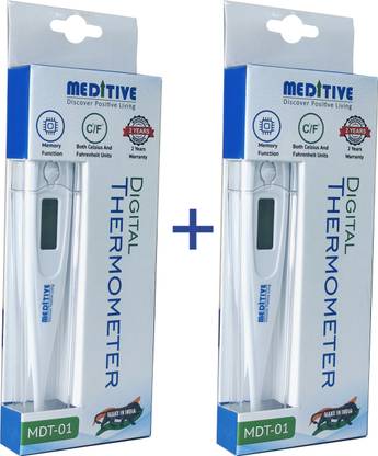 MEDITIVE MDT-02 Digital Thermometer for Adults, Children and Babies (Pack of 2 Pcs) Thermometer