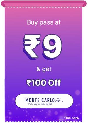 MonteCarlo Pass only at Rs. 9 and get discount of 25% upto Rs 100