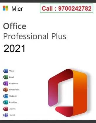 Microsoft OFFICE PROFESSIONAL PLUS 2021 GENUINE RETAIL LICENSE KEY LIFETIME VALIDITY Smart Key