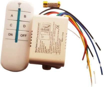 BALRAMA 220V AC 4 Way Wireless Remote Control Switch Transmitter Receiver 4 Channel ABCD 5 A Toggle Dimmer