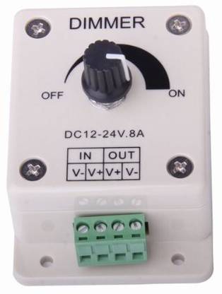 divinezon 12V-24V 8A Adjustable Dimmer Switch PWM Dimming Controller for Single LED Strip 8 A Step Dimmer