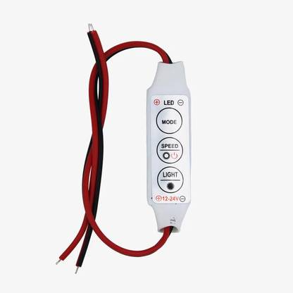 AuraStrips 3-Key 12V LED Strip Dimmer – 5 Modes & 5 Speed Flasher, Blinker for Led Lights 2 A Step Dimmer