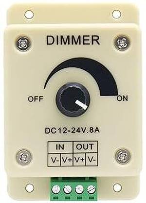 REVALS LED Light Dimmer Switch Dimming Brightness Controller for Strip 12 V to 24v 8A 8 A Rotary Dimmer