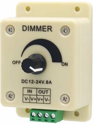 REVALS Switch Dimming Brightness Controller for LED Strip Light Dimmer 12 V to 24v 8A 8 A Rotary Dimmer