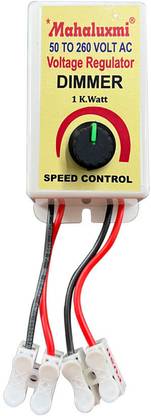 MAHALUXMI 50 To 260 Volt AC Voltage Regulator Dimmer 1 K.Watt Speed Control 5 A Rotary Dimmer