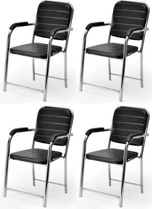 OFFICE SEATING Office Visitor Study Library Chair with arm Rest Steel Frame Cushion seat back Leatherette Office Arm Chair