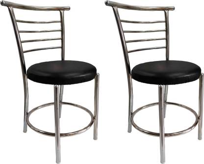 RW REST WELL RW-158 Comfortable Multi Purpose with a Leather Cushion Steel Chair (Black) (2021 Model) Metal Dining Chair