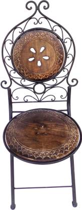 Handicraft ANTIQUE LOOK WOOD AND IRON FOLDING CHAIR Solid Wood Dining Chair