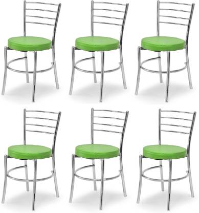 APPLE FURNITURE Stylish Durable Dining Chair with Cushion Steel Chrome Chair Metal Dining Chair