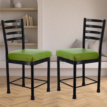 zidle Domino Dining Chair Soft Premium Rexine Seat With Metal Legs Black Foam Dining Chair