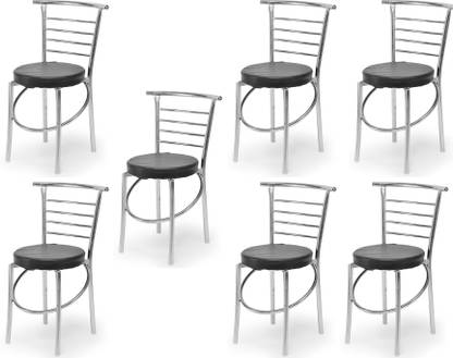 SOMRAJ Steel Chair Office Visitor Student Study Chair Home Resturants Dining Chair Leatherette Dining Chair