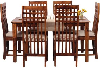 MR ARTS 6 seater dining set for home, dining table with 6 chair solid wood dining table Solid Wood 6 Seater Dining Set