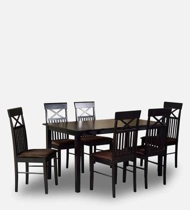 Anjaneya Industries Rubber Wood Solid Wood 6 Seater Dining Set