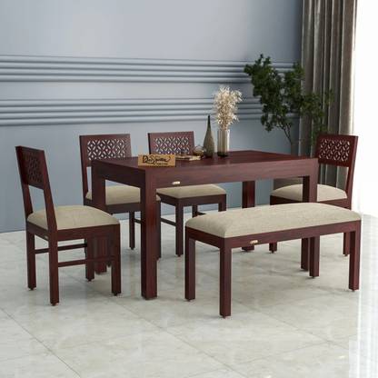 Flipkart Perfect Homes SHEESHAM WOOD SIX SEATER DINING S Solid Wood 6 Seater Dining Set