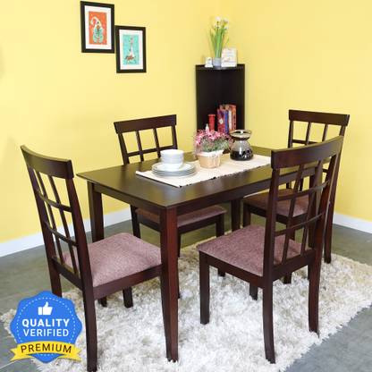 @Home by nilkamal Trivia Solid Wood 4 Seater Dining Set