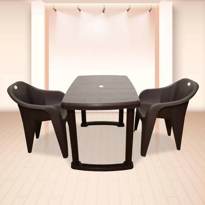 ARLAVYA 2 Seater Dining Set for Home Garden Cafeteria Plastic 2 Seater Dining Set