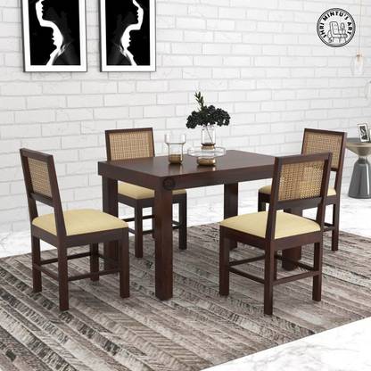 SHRI MINTU'S ART Wooden 4 Seater Dining Table Set Solid Wood 4 Seater Dining Set
