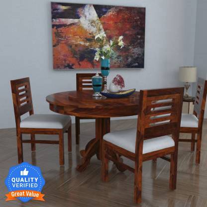 Cherry Wood Rosewood (Sheesham) Solid Wood 4 Seater Dining Set