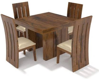Custom Decor Solid Wood 4 Seater Dining Set