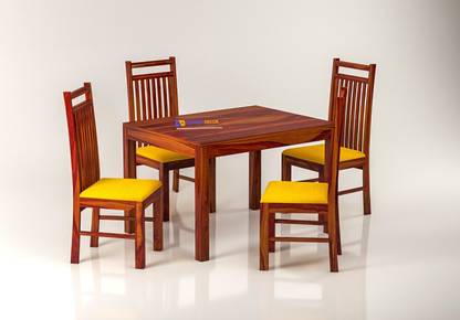 Custom Decor Solid Wood 4 Seater Dining Set
