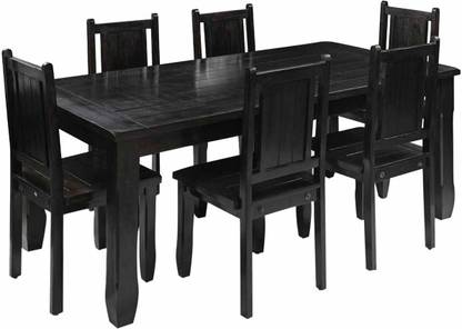 APRODZ Solid Wood 6 Seater Dining Set