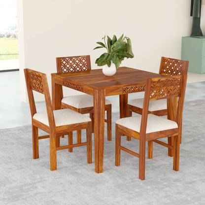 Vailge Sheesham Wood Solid Wood 4 Seater Dining Set