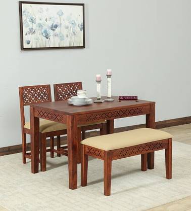 UK FURNITURE Rosewood (Sheesham) Dining Room Set Solid Wood 4 Seater Dining Set